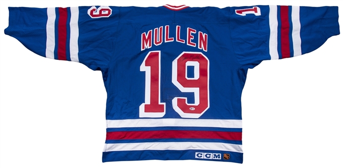Brian Mullen Signed New York Rangers Blue Jersey (Beckett)
